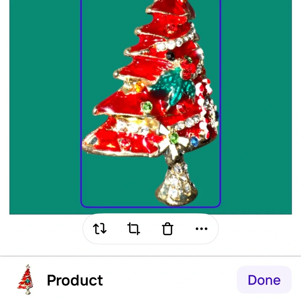 Festive Red Christmas Tree Brooch
